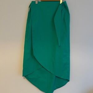 Wraparound Midi Green Women's Skirt